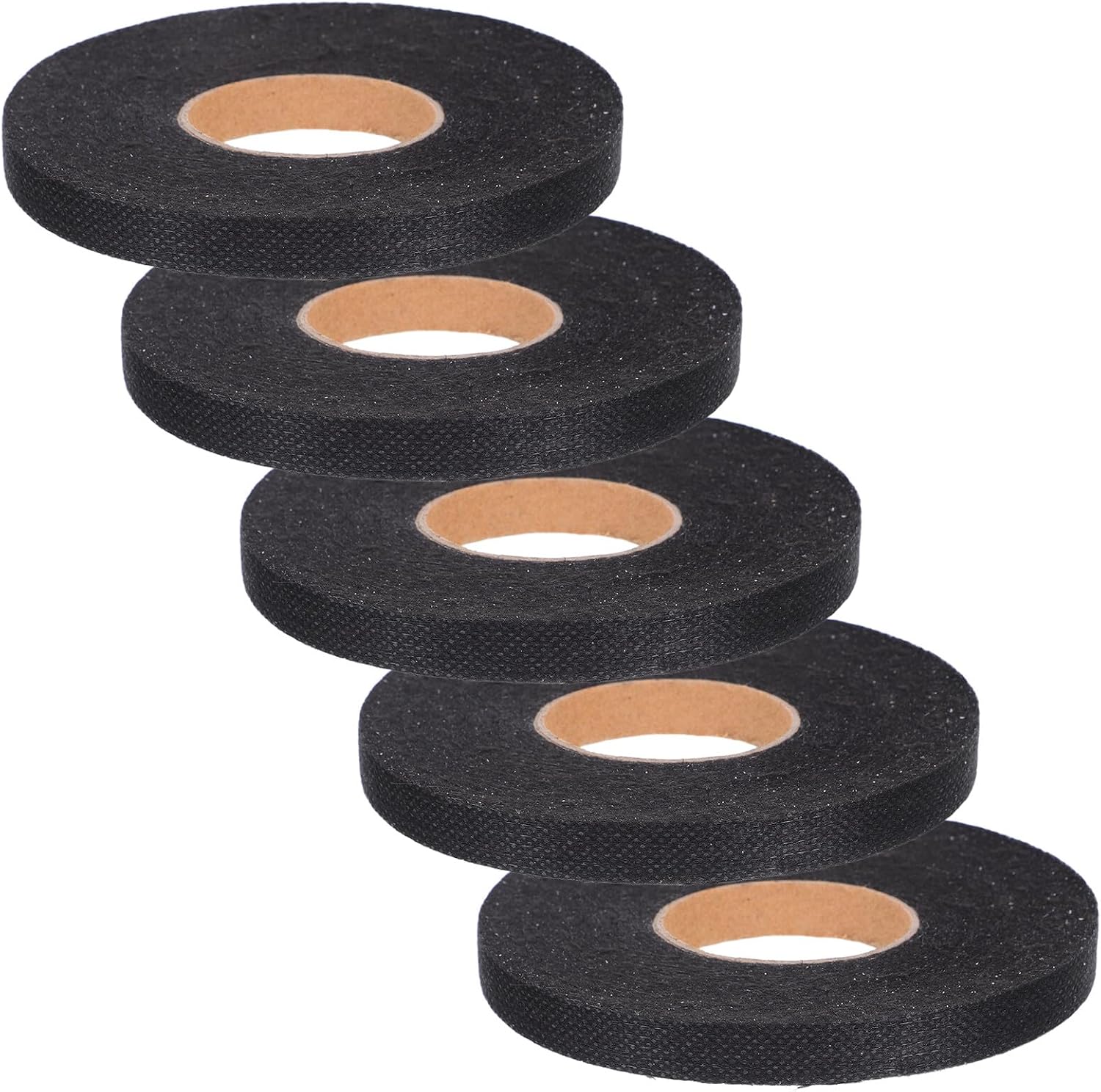 MAGICLULU 5pcs Black Fusible Interfacing Strips 50m Non-Woven Iron-on Fabric for Sewing Apparel Support DIY Tailoring and Quilting Crafts