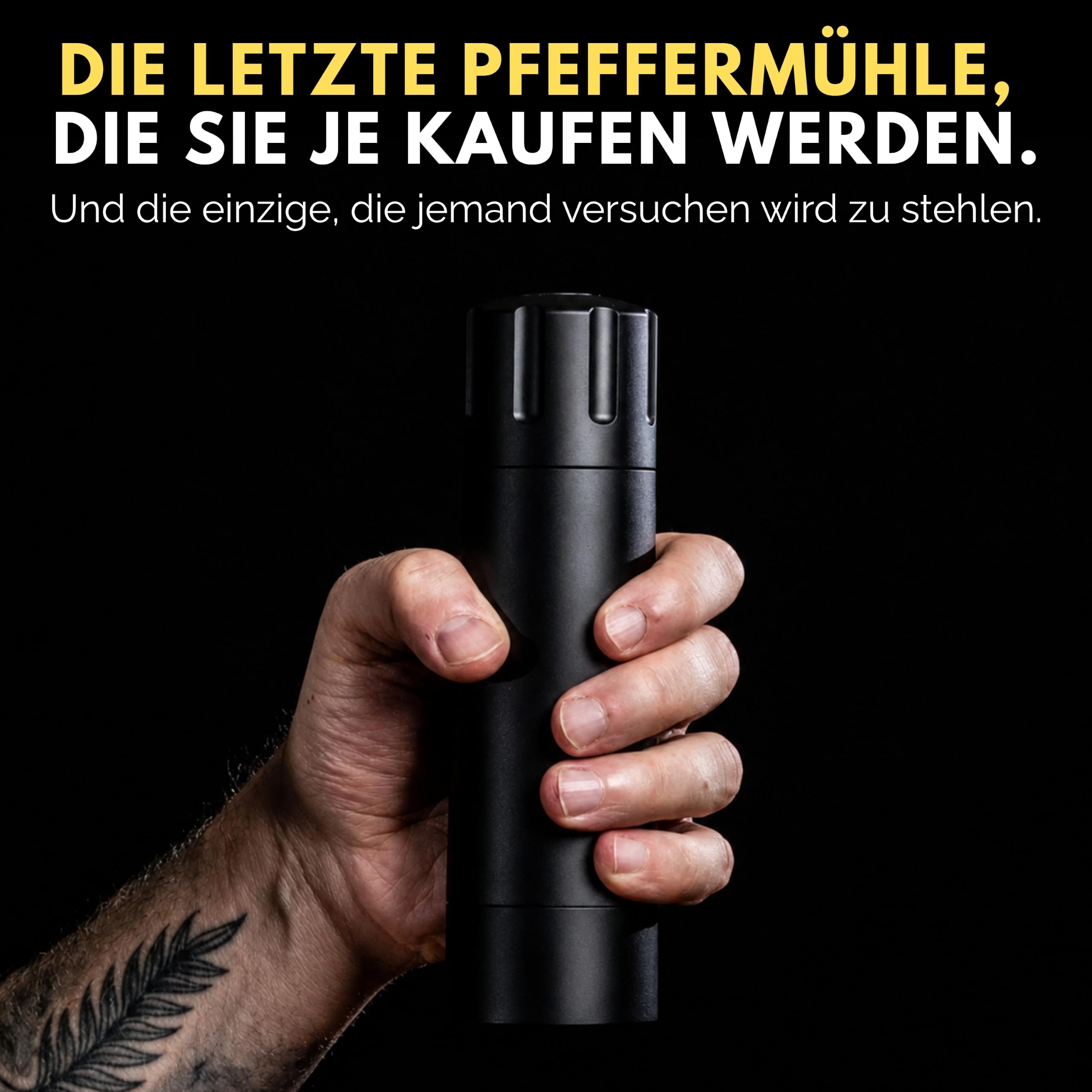 MANNKITCHEN Pepper Cannon Pfefferkanone Professionelle Pfeffermühle, hochbelastbar und leistungsstark, mahlt 10-mal mehr Pfeffer, für Steaks, Grillpartys und mehr