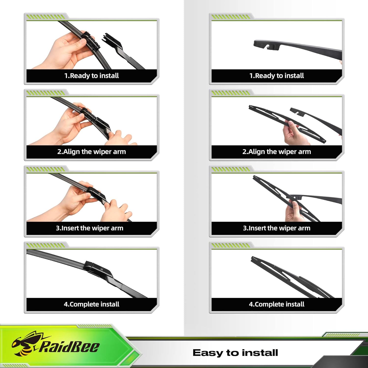 Raidbee® Silicone Windshield Wiper blades 3 pack Replacement for SUBARU Crosstrek 2023-2018 Impreza 2023-2017 All-Season Silicone Windshield Wipers 26" 16" 12"