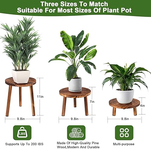 Miniatura 2 de Soporte para plantas de interior, soporte de esquina de 3 piezas, estante para plantas, banco de macetas, adecuado para escenarios interiores