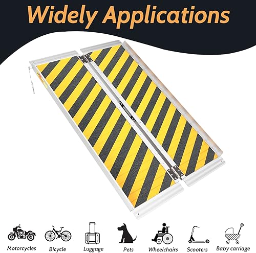 Miniatura 6 de Rampa plegable para silla de ruedas para el hogar, rampas portátiles antideslizantes para escalones, rampa de umbral para puerta, escaleras,