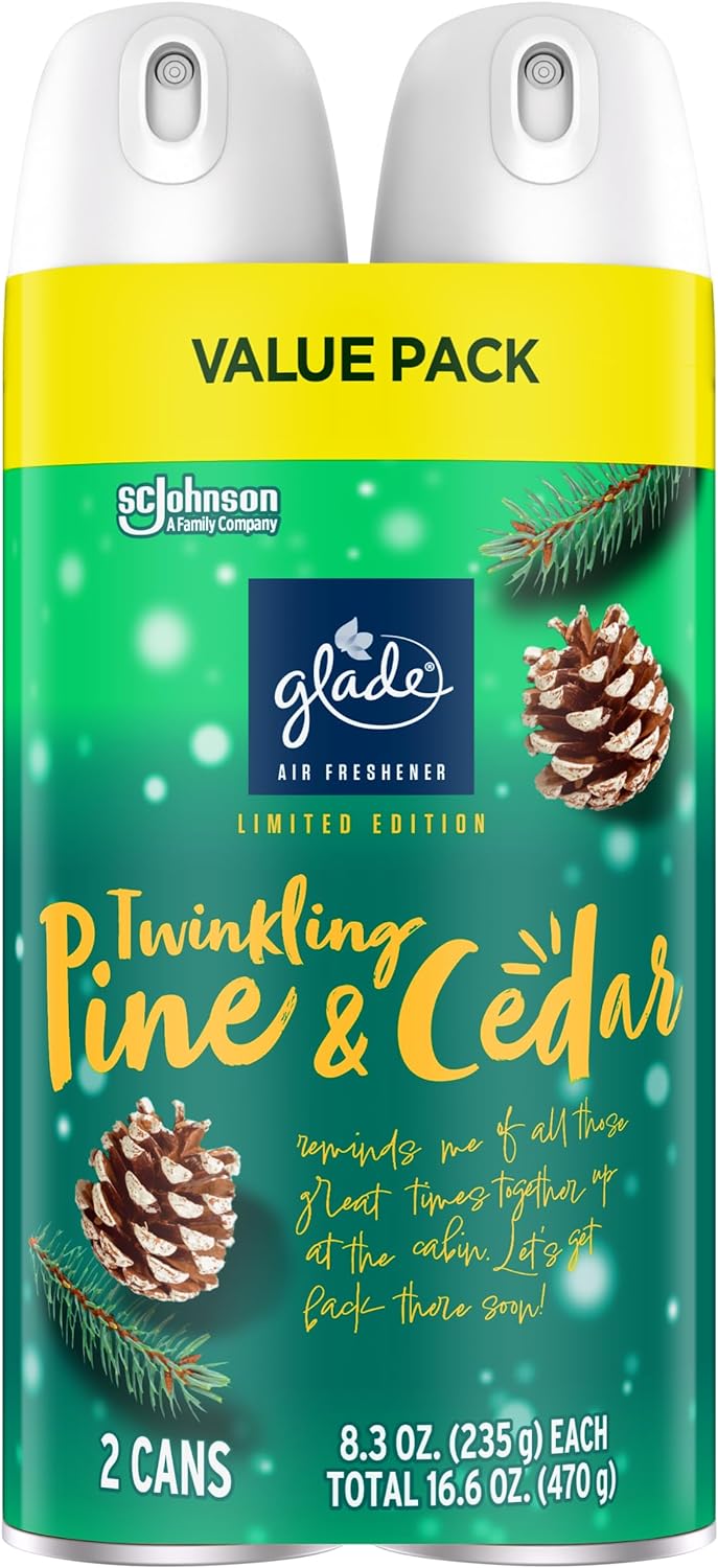 Glade Air Freshener Room Spray, Twinkling Pine & Cedar, 8.3