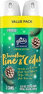 Glade Air Freshener Room Spray, Twinkling Pine & Cedar, 8.3 oz, 2 Count