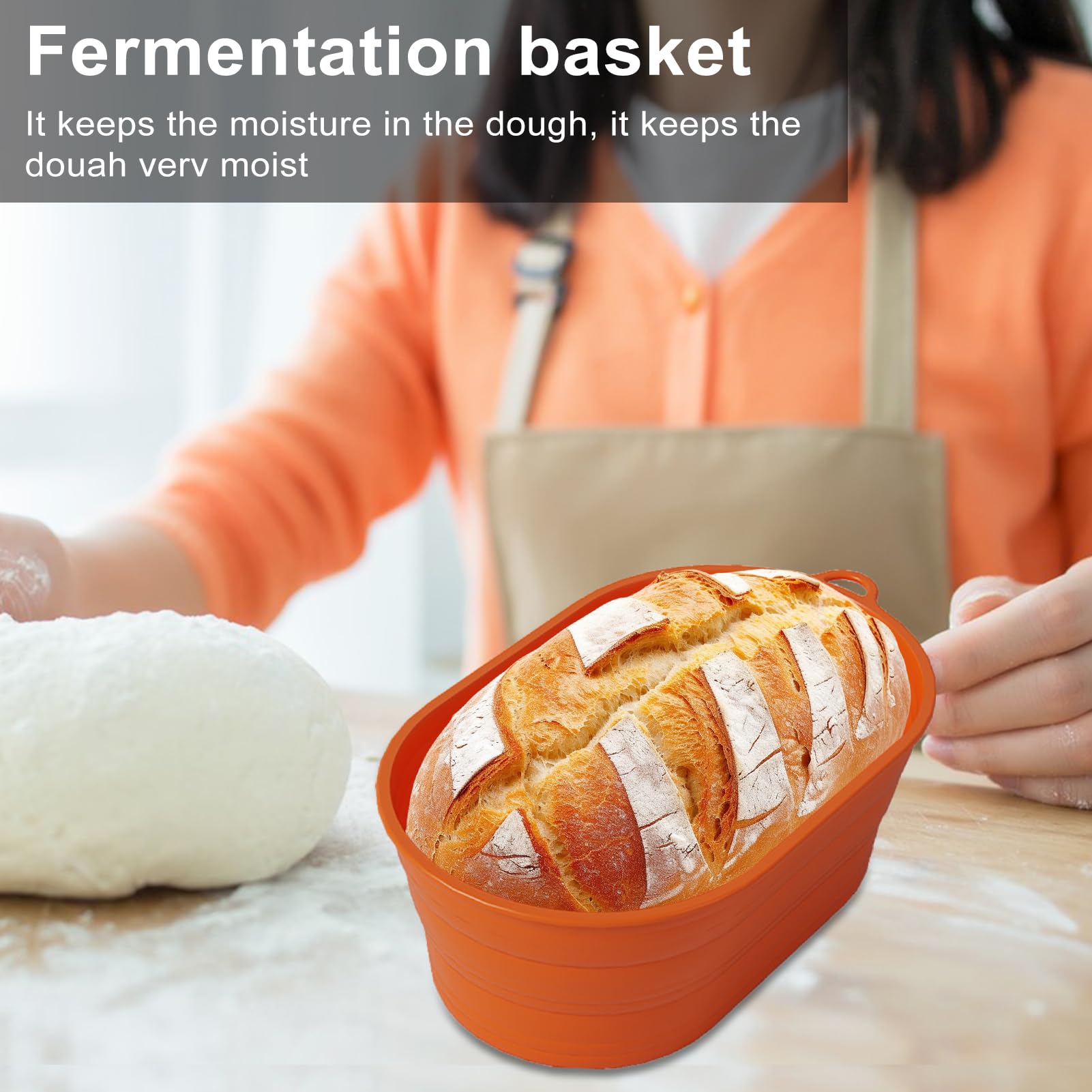 Set Cestini Lievitazione Pane Pieghevoli - 23cm Rotondo E 25cm Ovale Con Accessori - Foto 2