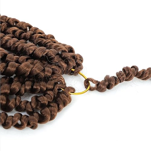 Miniatura 8 de Cabello Passion Twist de 10 pulgadas, 8 paquetes, cabello de ganchillo Passion Twist pretrenzado para mujeres negras, cabello rizado de ganchillo