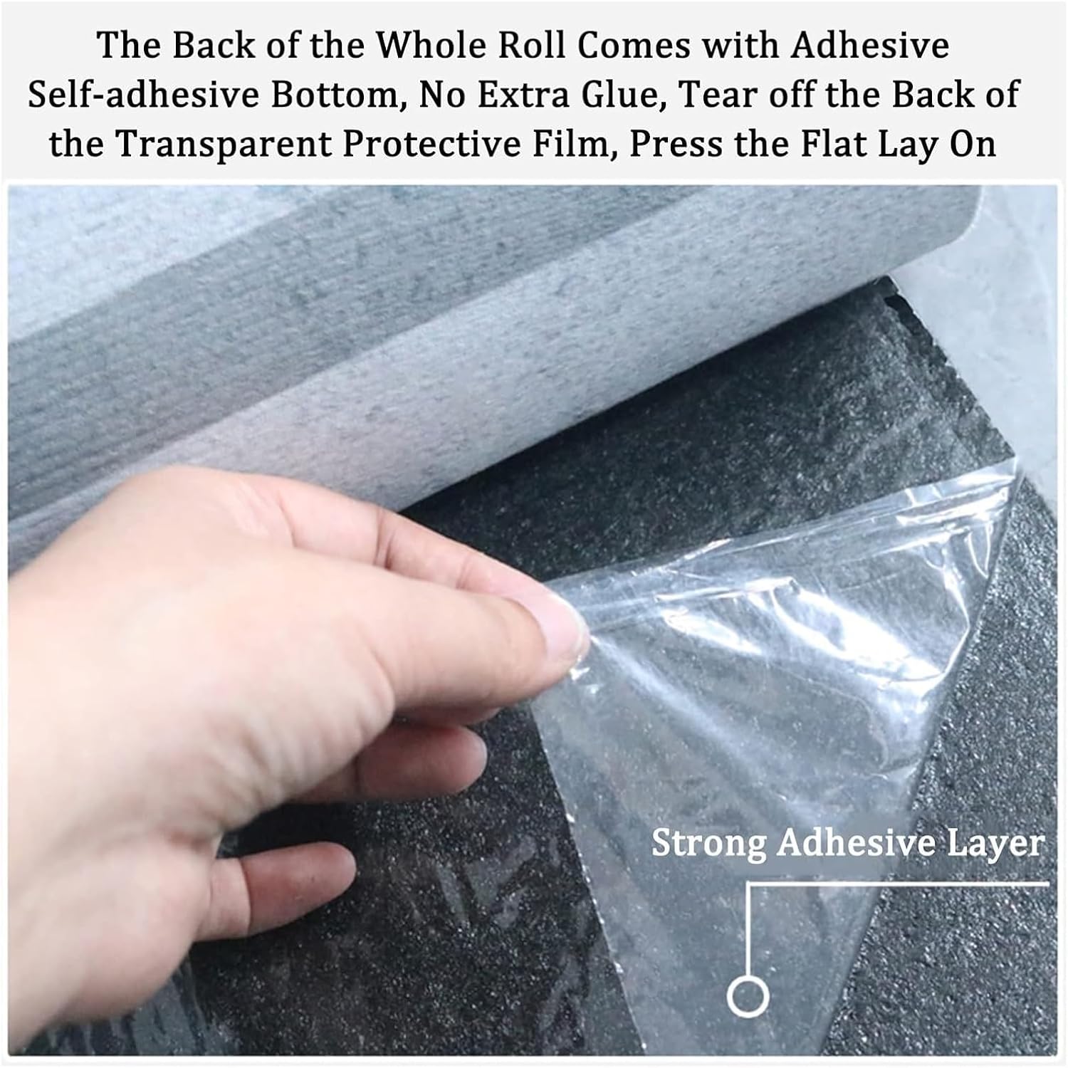 Non Slip Stair Carpet Roll - Self-Adhesive Floor Mat for Stairs - Microfiber Staircase Decoration Pads - Easy Installation - 1.3x1m