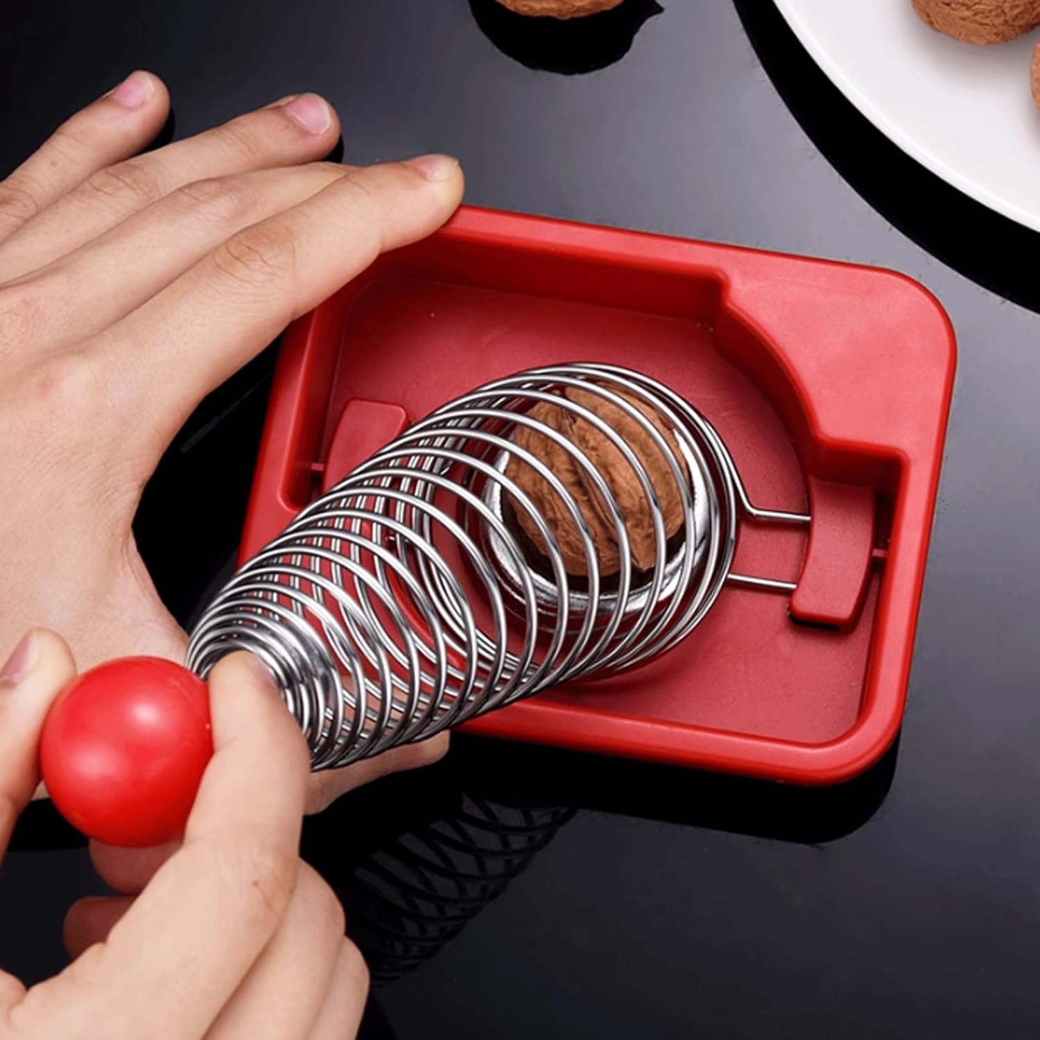 Stainless Steel Spring Nut Crackers Funny Nut Shell Crushing Tool Multifunctional Walnut Shell-Breaking Tool for Friends Gift