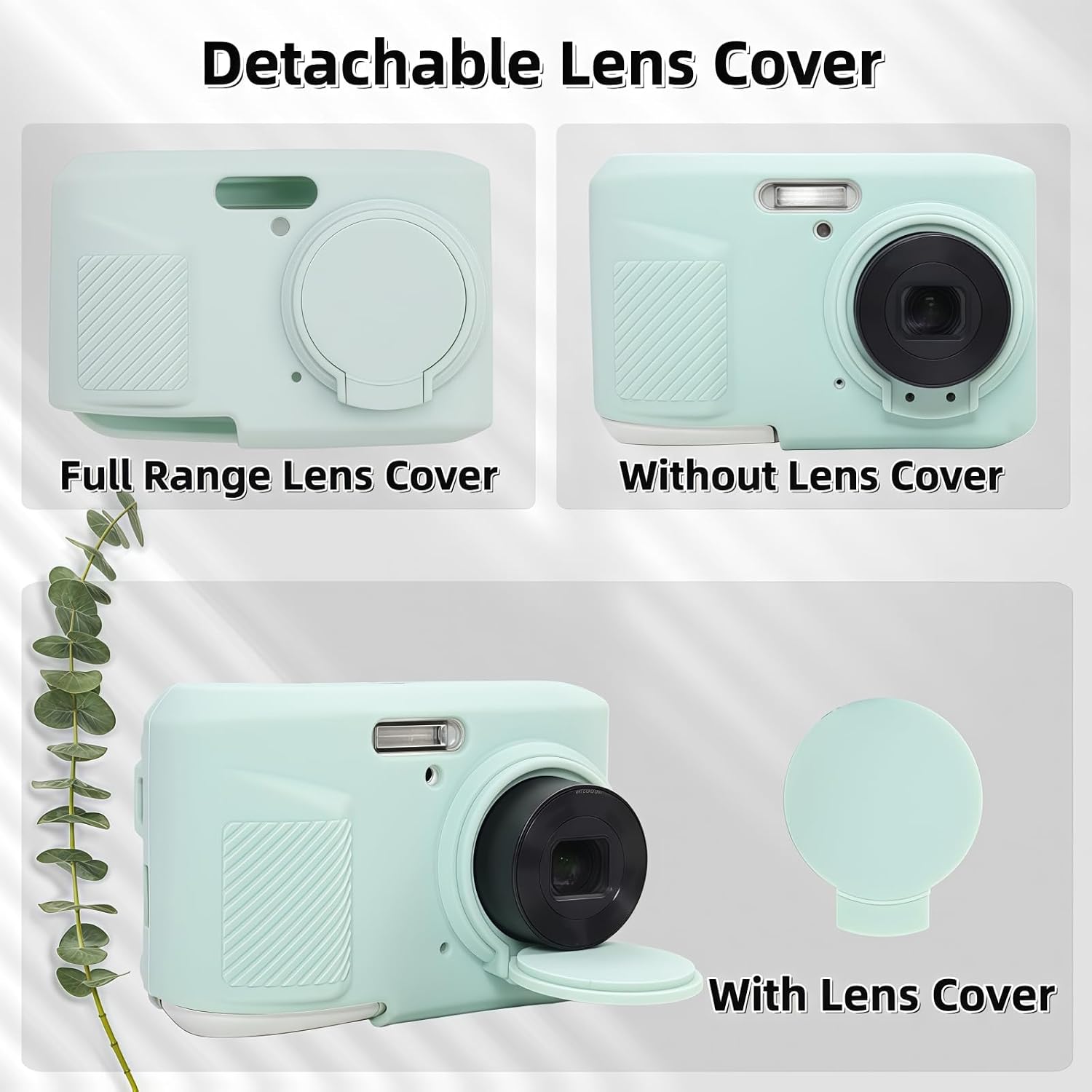 Case for Kodak PIXPRO FZ45, FZ45 Accessories: Soft Silicone Protective Case with Removable Lens Cover, Includes 2 Screen Protectors and 1 Wrist Strap. (Green Jelly)