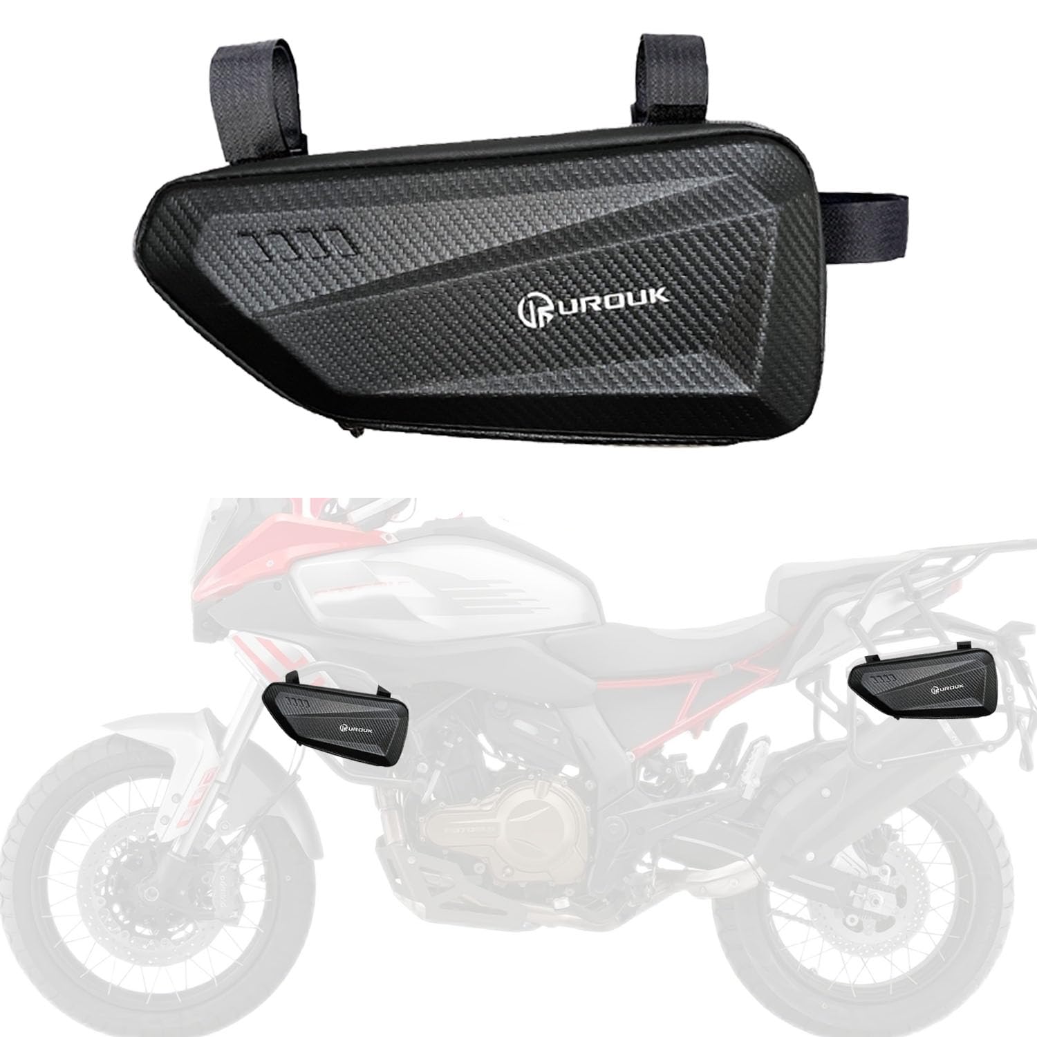 Borse da Sella per Moto 1.5L Universale Borsa Porta Attrezzi per Moto EVA Borsa a Guscio Duro Borsa Impermeabile (Borsa-sinistra)