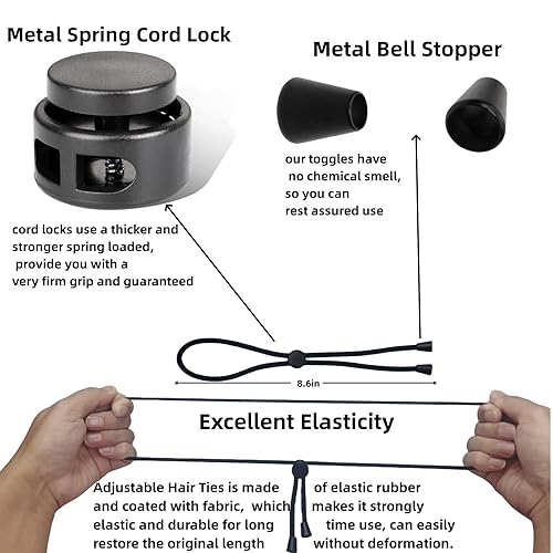 Miniatura 3 de 6 ligas para el cabello de longitud ajustable para cabello grueso, accesorios para el cabello afro para afro puffs, cabello natural grueso y rizado,