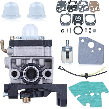 Carburettor Carb Kit for Honda GX25 GX25N GX25NT HHT25S,Adefol Carburetor + Gasket + Fuel Filter + Spark Plug + Primer Bulb Engine Replacement Parts Kit 8 in 1 Replace 16100-Z0H-825