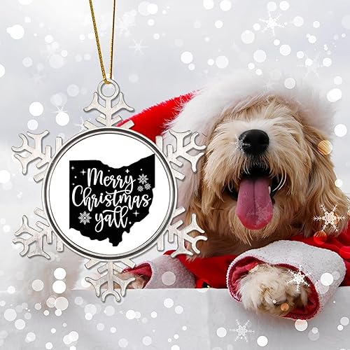 Miniatura 43 de South Dakota Xmas Tree Ornaments American State USA States Metal Snowflake Christmas Tree Hanging Ornament Merry Christmas Y’All Christmas South