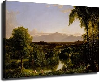 Thomas Cole View on The Catskill—Early Autumn Poster Canvas Print Wall Art Picture Indoor Bedroom Living Room Aesthetic Artwork Garage Cafe Decorative (12×18inch Unframed)