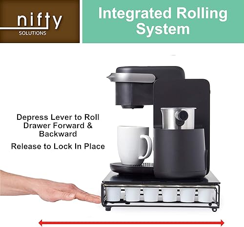 Miniatura 4 de Nifty 6498 Máquina de Café Keurig de Acero Inoxidable con gaveta plegable Taza-K, Metálico