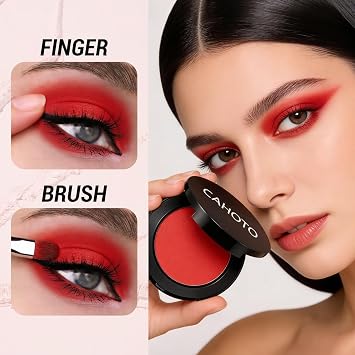 Red Matte Eyeshadow Single Palette with Mirror