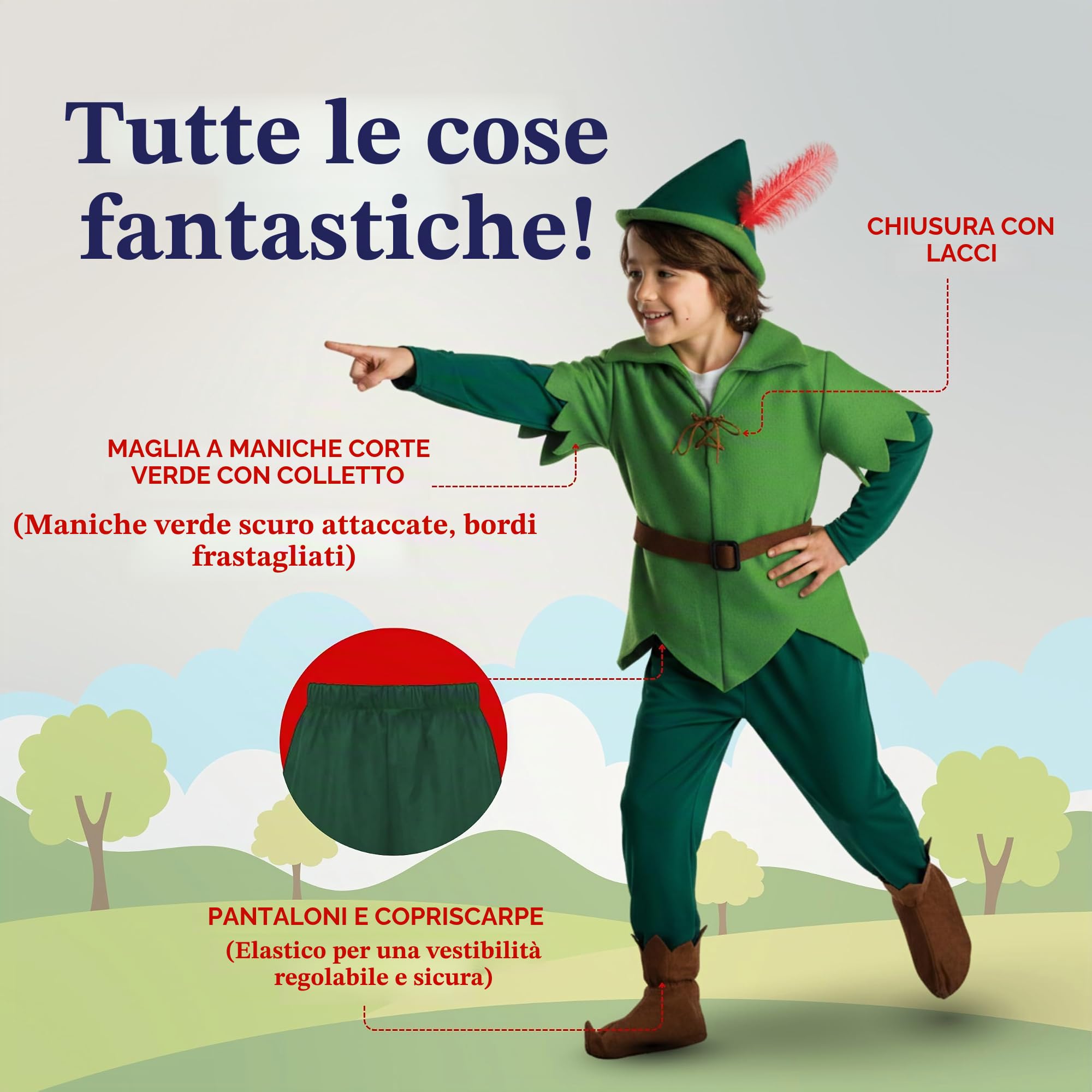 Dress Up America Costume Da Cacciatore Della Foresta Per Bambini – Classico Travestimento Da Fiaba Per Bambini E Bambine