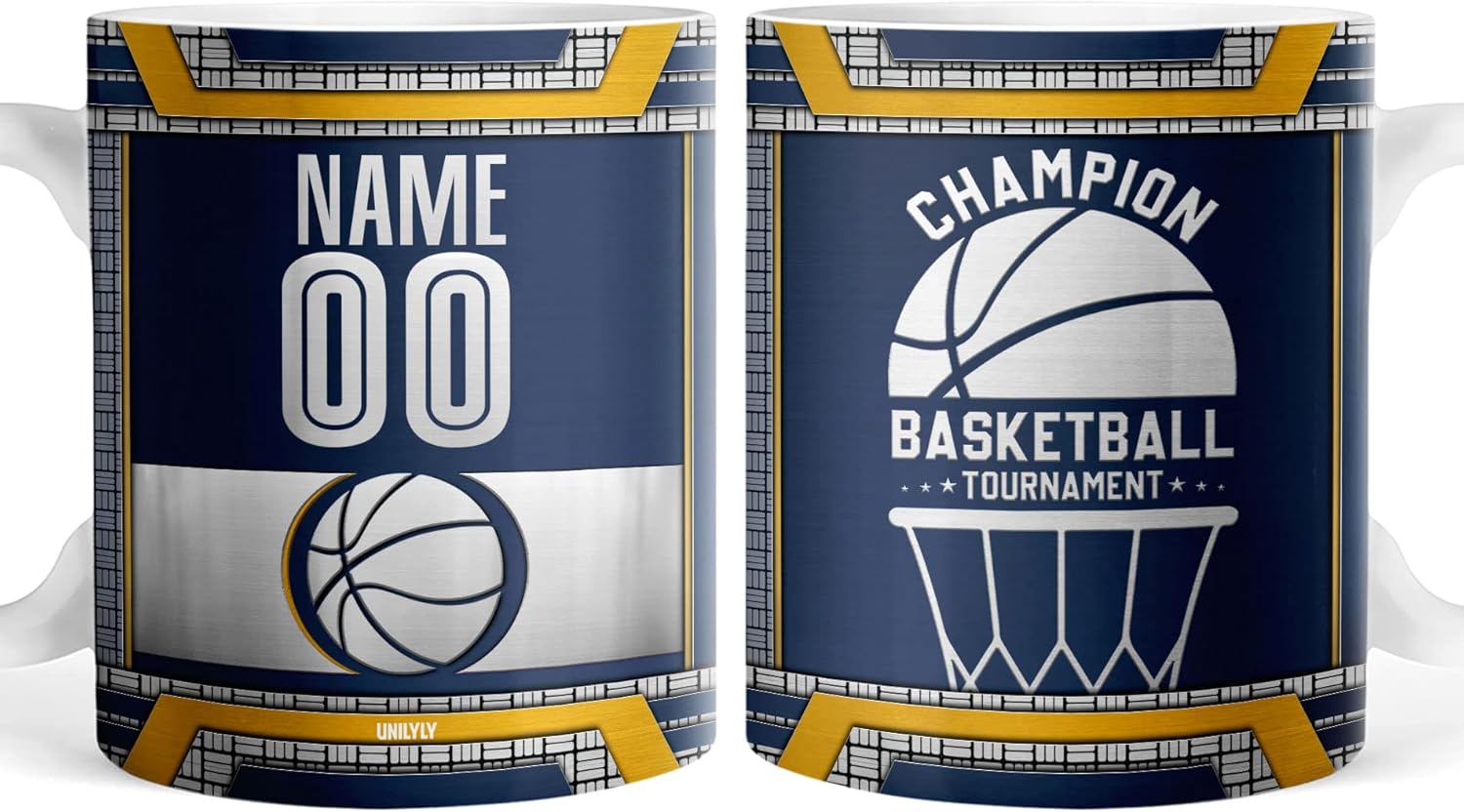 UNILYLY Personalized Coffee Mug Champions Basketball