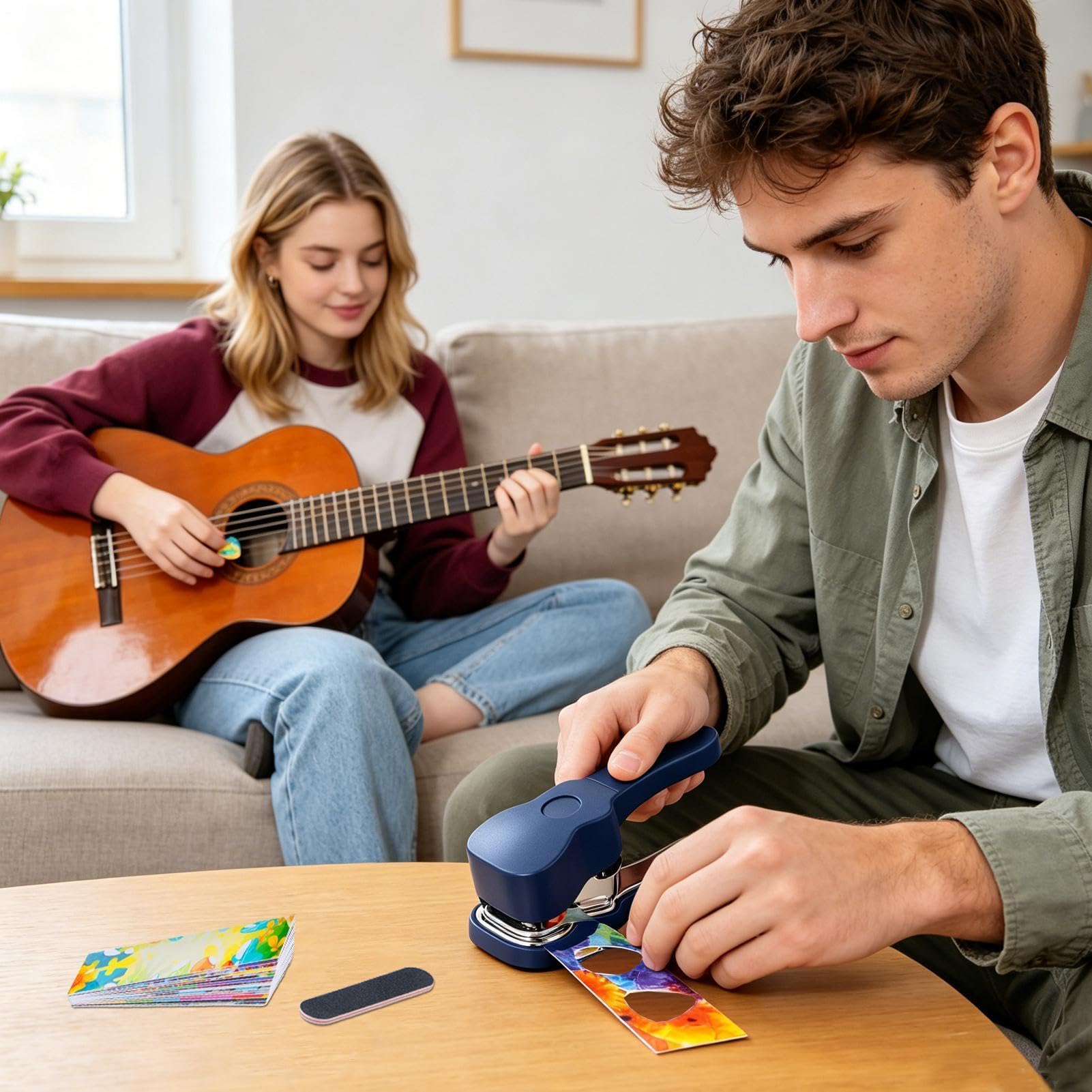Genérico Fabricador De Púas para Guitarra | Kit De Herramientas Artísticas Coloridas Y Geniales,Kit para Hacer Púas De Guitarra,para Músicos Jóvenes Artistas Y Regalos Creativos