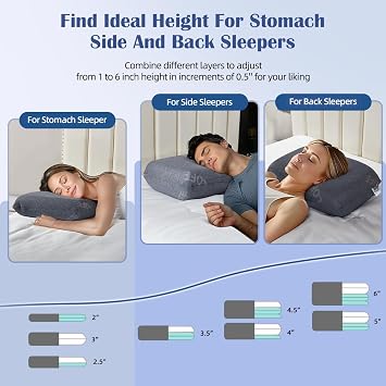 Adjustable Memory Foam Pillow Flat Pillow