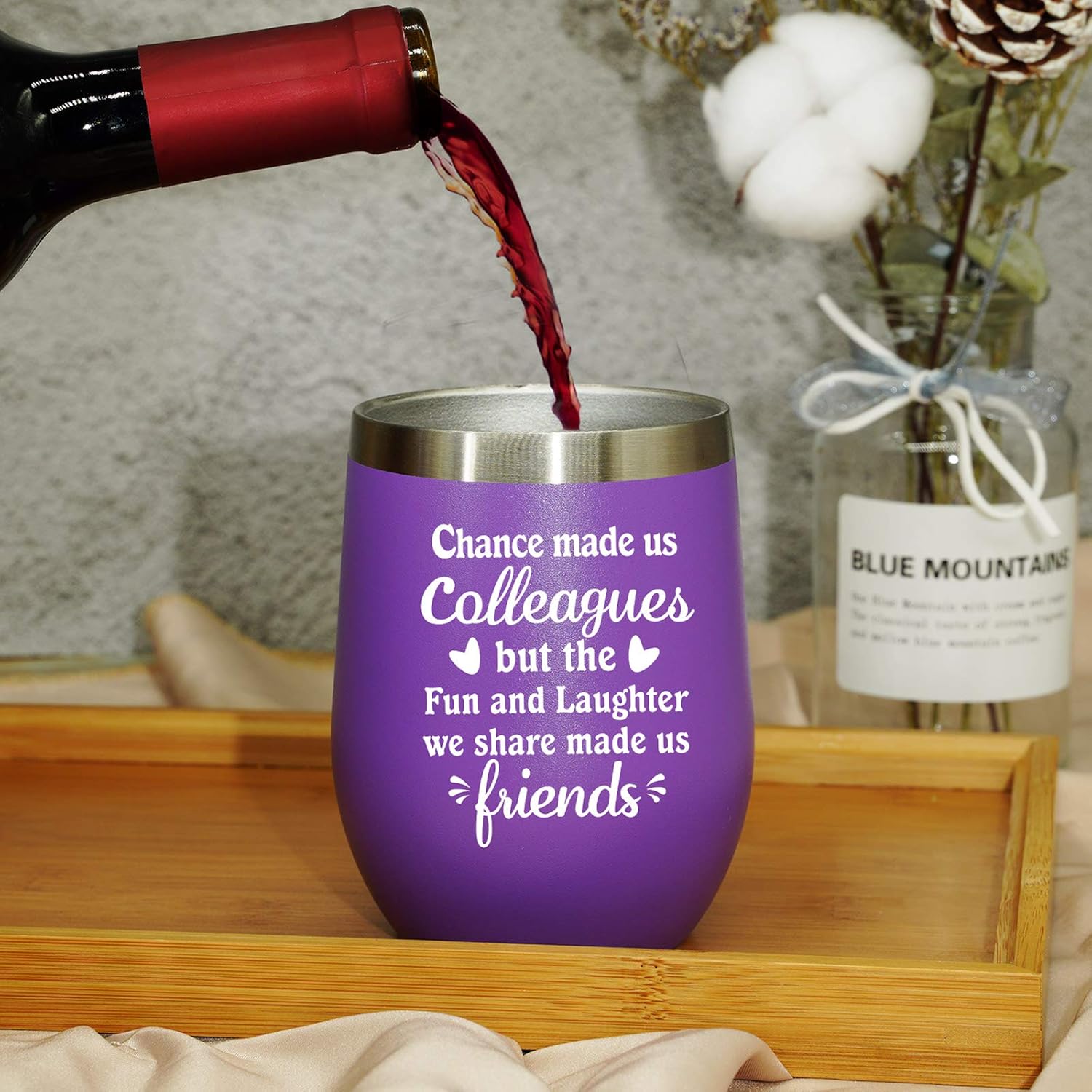 Uр Tо 50% оƒƒ Coworker Leaving Gifts for Women - Coworker Going Away, Farewell, Goodbye, New Job, Retirement, Birthday Gifts for Boss Co-worker Friends - Wine Tumbler Cup Purple 12oz