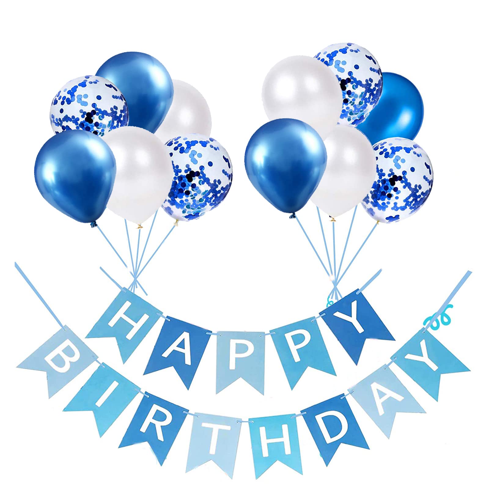 Steemjoey Striscione Di Buon Compleanno Con Palloncini Coriandoli, 12 Festone Buon Compleanno, Per Festoni Di Compleanno, Per Ragazze, Ragazzi, Feste Di Compleanno (Palloncini A Colori Casuali