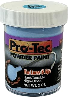 Pro-Tec Super Glow Powder Paint for fishing Lures and Jigs Powder Coating for Jig Head, Super Glow High Gloss Finish,Easy-to-Use Fishing Lure Paint 2 Ounce (Pro-Tec SUPER GLOW Blue)