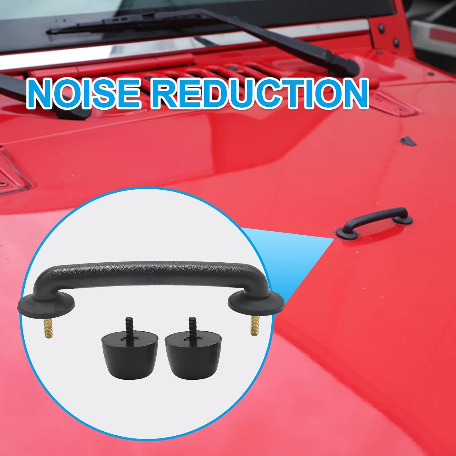 55176422 Hood Bump Stop Rubber Bumper Cushion, Front Windshield Hold Down Bracket Replacement for Jeep Wrangler 1987-2018 Hood Handle