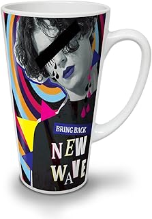 Wellcoda Wave Stylish Fashion Latte Mug, 90s Rave Coffee Cup - Comfortable Handle, Two Side Print, Sturdy Ceramics