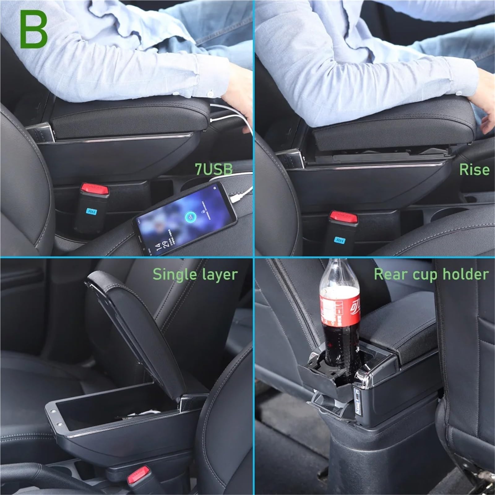 Voiture Couche Accoudoir Accoudoir Intérieur Voiture Boîte Rangement Automatique Hauteur Support Bras Pour Nissan Sylphy Pour Versa Tiida C11 Latio