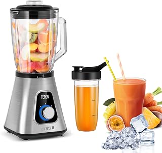 Teesa Easy EXPERT GO Bechermixer, Leistung: 1300 W, Glasbecher mit einem Fassungsvermögen von 1,5 l, zum Zerkleinern von Eis, TSA3549