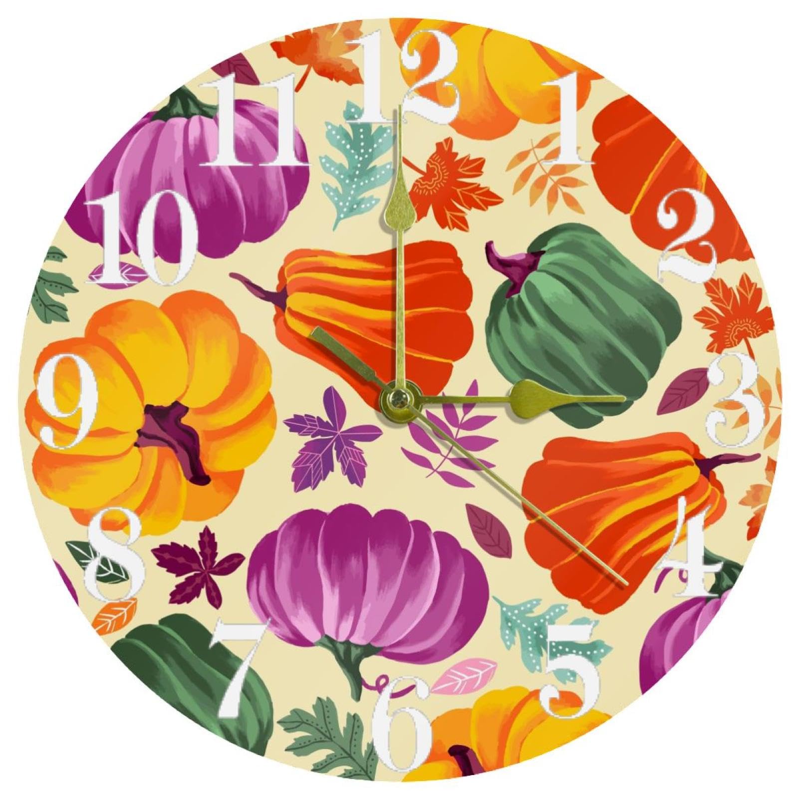 Horloge citrouille Thanksgiving cadeau idéal déco ronde pour maison