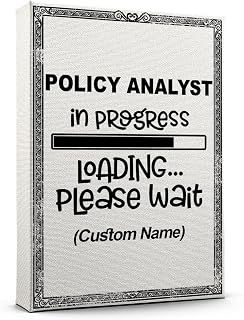 Customize Name Policy Analyst in Progress Poster, Policy Analyst Canvas Modern Wall Art Poster Print for Office, Classroom, Bedroom Decor 9AZ2171