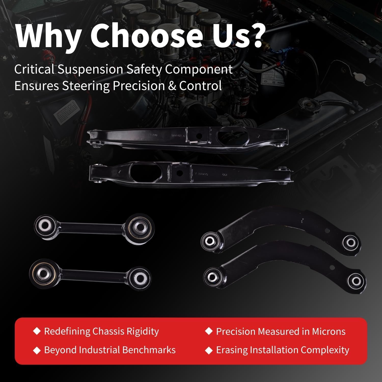 Rear Upper Lower Control Arm Fit for Dodge Caliber 2007 2008 2009 2010 2011 2012 RK641281 CK641281 RK641868 CK641868 RK641226 CK641226-6pcs Suspension Kit