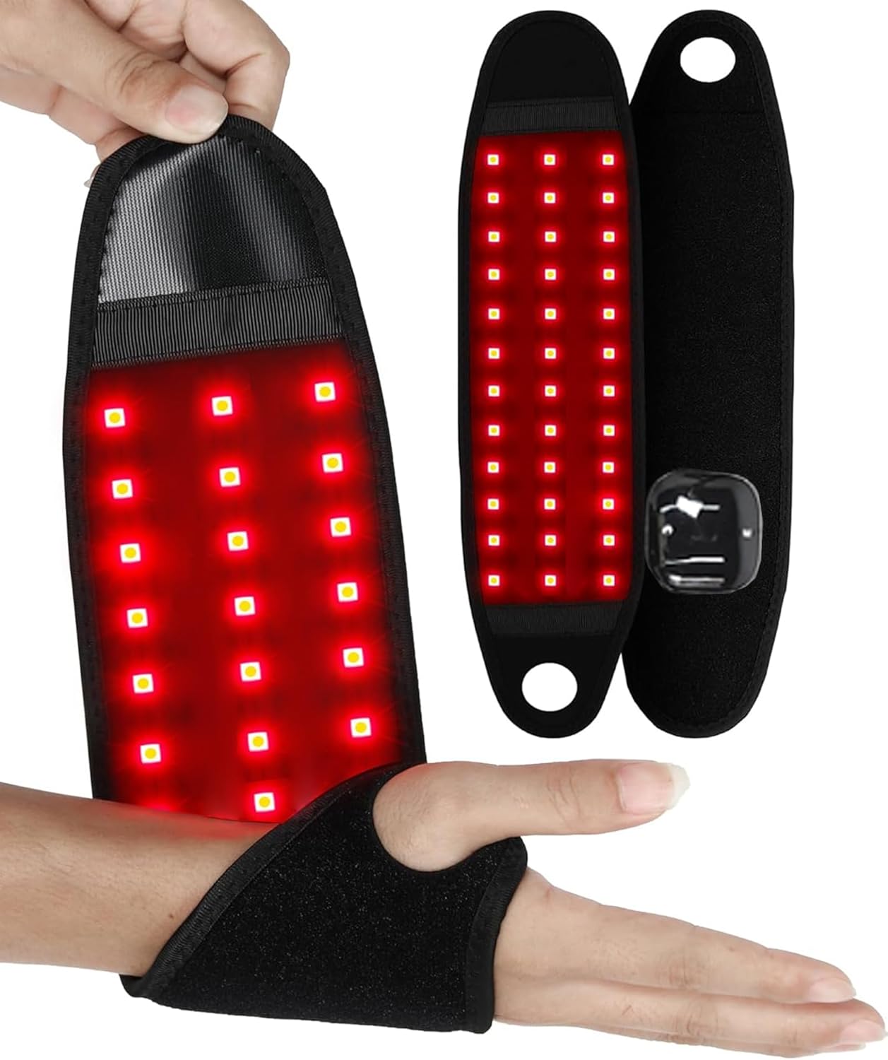 Red Light Therapy Belt with Heat & Vibration Massage, Extended 60cm Band for Neck, Back, Thigh & Wrist, Versatile Therawrap for Muscle Recovery & Full Body Relief, FDA Cleared