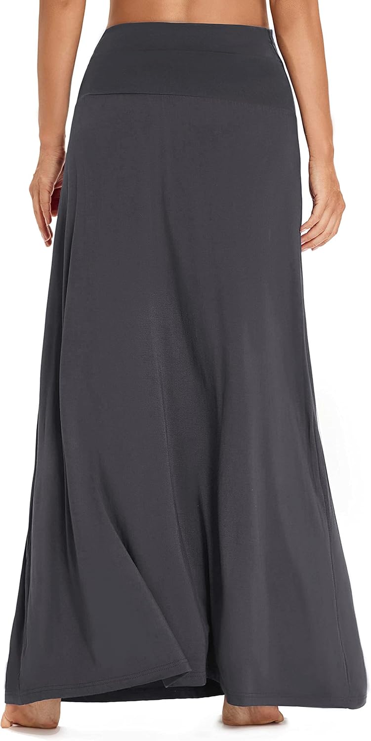 EXCHIC Women's Boho Flod Over Long Maxi Skirt Elastic High Waisted Long Skirts for Women - Image 6