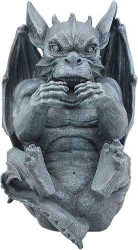 Miniatura 3 de Ebros Gárgola borracha con alas de fantasía gótica para botella de vino, estatua decorativa de 11 pulgadas de largo para cocina, bodega