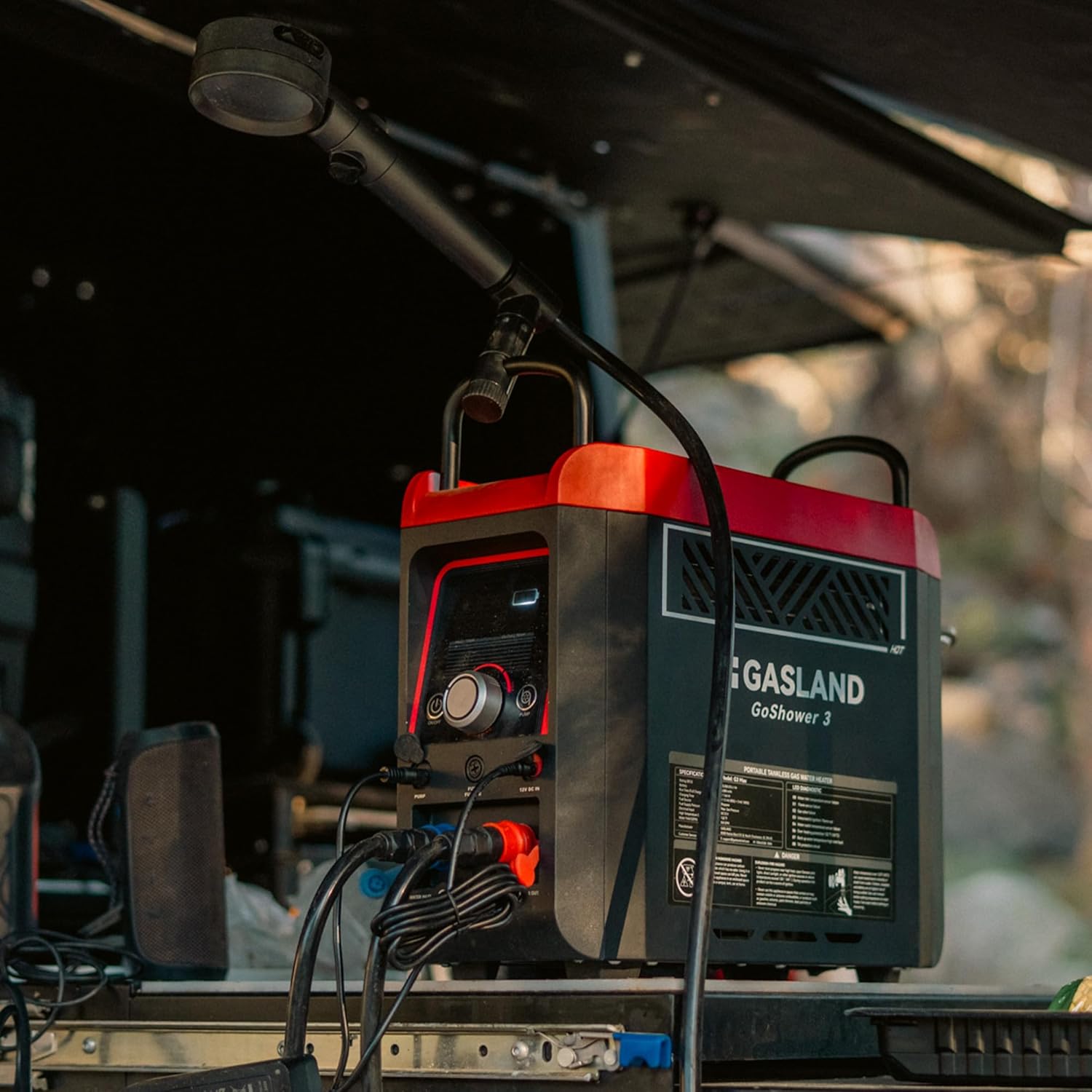 GASLAND Goshower G3Pro 1lb Propane Portbale Water Heater with Pump | 4000mAh Rechargeable Battery | MAX 100mins Shower Time | Outdoor Propane Camping Shower Heater | Overheating Protection