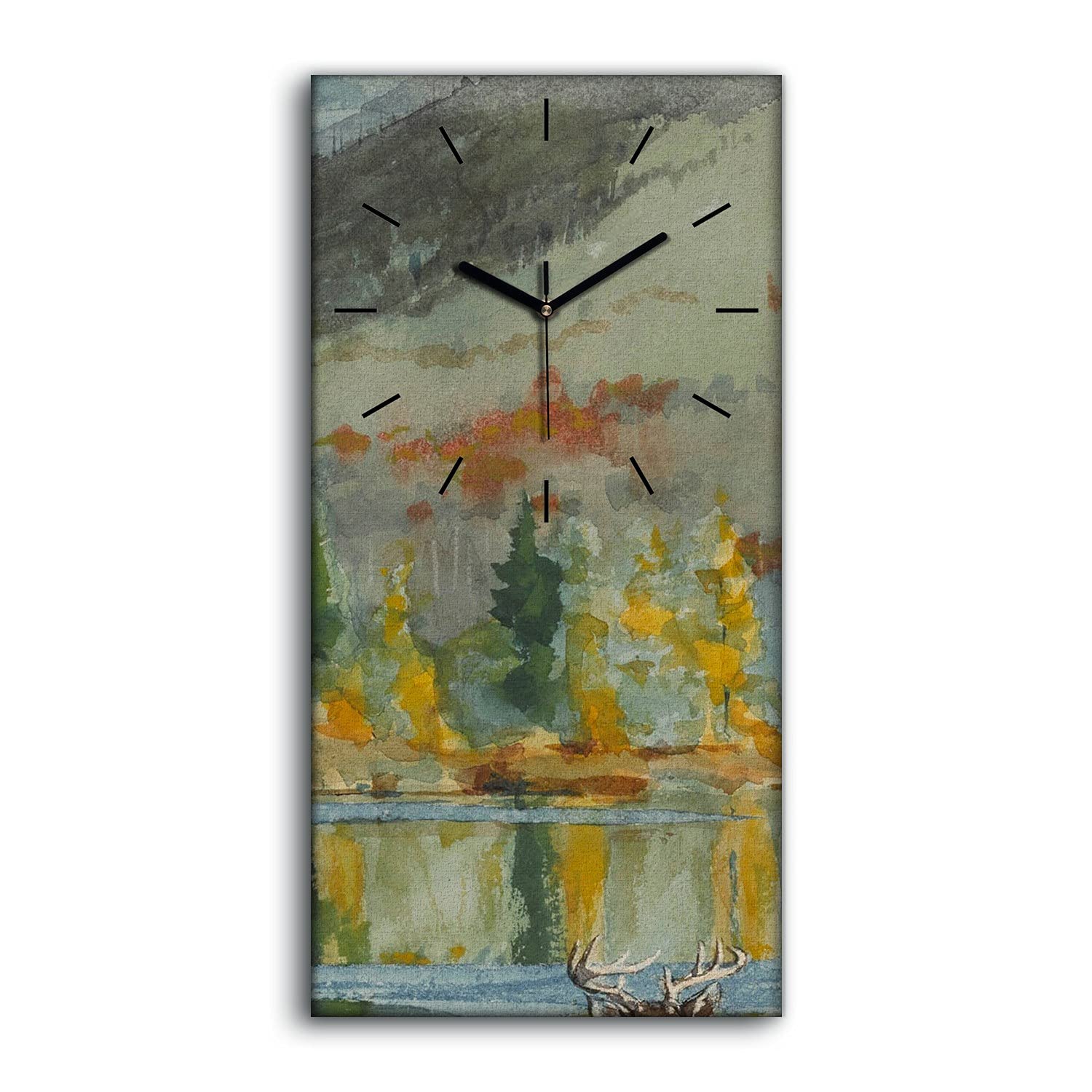 Horloge sur Toile Winslow Homer d'octobre Déco Salon Chambre 30x60cm