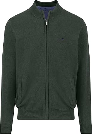 FYNCH-HATTON Strickjacke aus Baumwolle mit Rei verschluss und Stehkragen