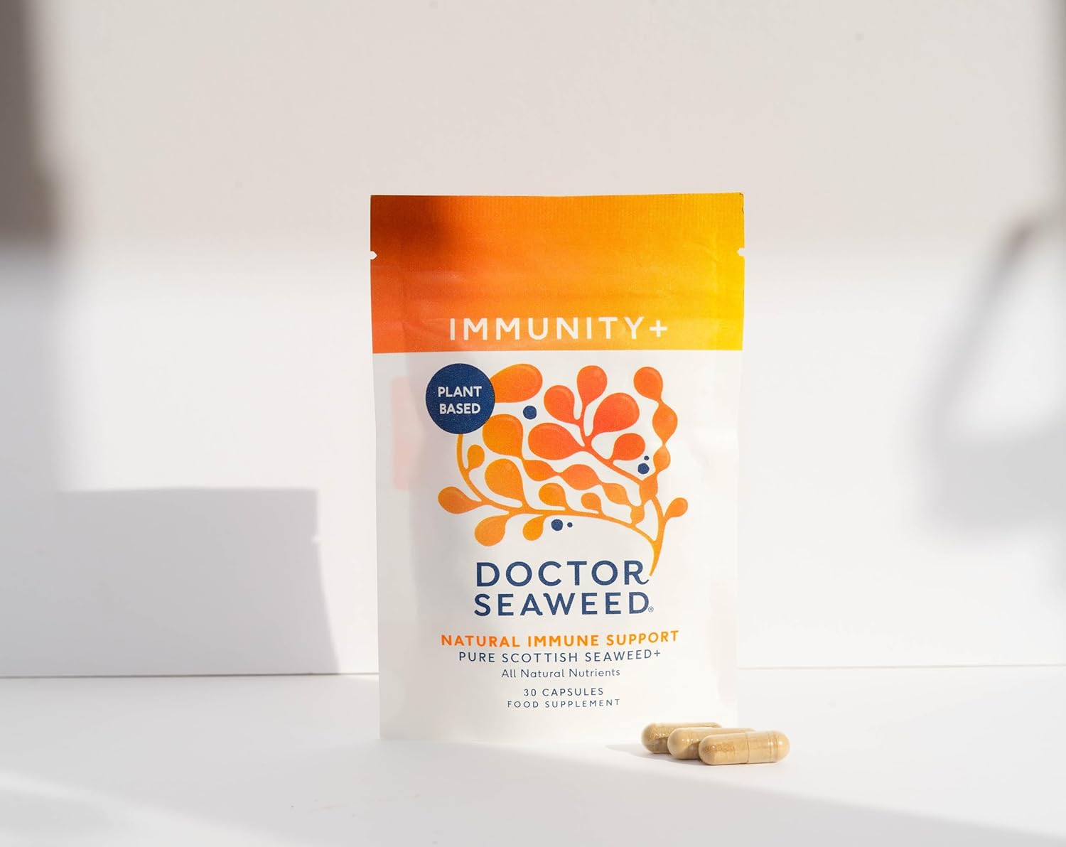 Doctor Seaweed | Immunity+ Capsules | 1 Months Supply | Organic Scottish Seaweed | Plant Based Vitamins B12 + D3 | Immune Support, Energy Boost, All Natural
