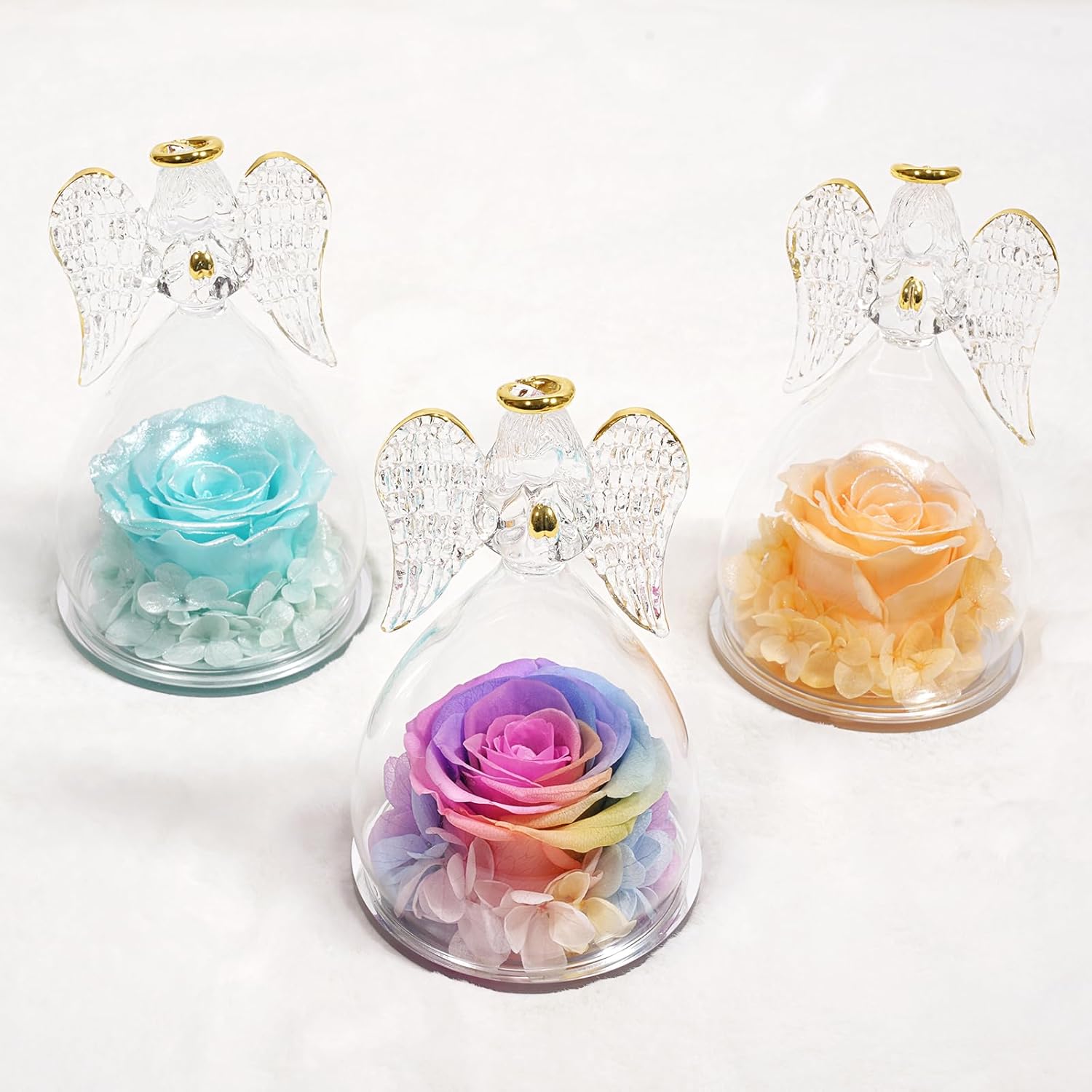Miofula Valentines Day Preserved Flower Rose Gifts for Her Women,Angel Figurines Forever Real Rose Birthday Gifts for Mom Grandma Wife,Flowers for Delivery Anniversary Mothers Day Rose Gifts for Women - Image 9