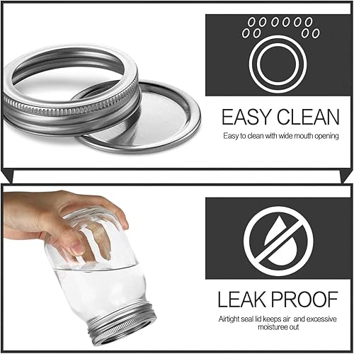 Miniatura 3 de KAMOTA Tarros Mason de 16 onzas con tapas y bandas regulares, ideales para mermelada, miel, recuerdos de boda, regalos de ducha, tarros de especias