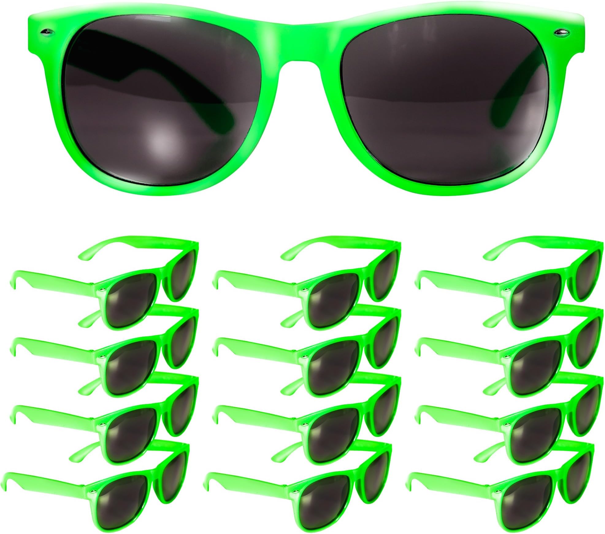 Windy City Novelties Retro Neon Party Sunglasses โ 12 Pack Colorful Shades for Adults