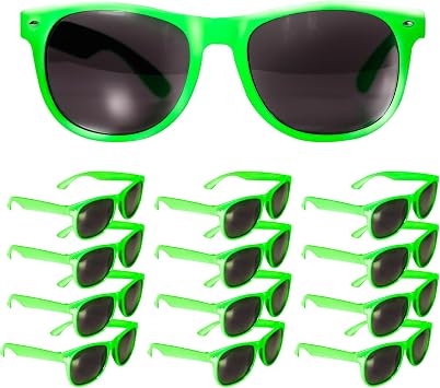 Windy City Novelties Green Retro Sunglasses-12 Pack