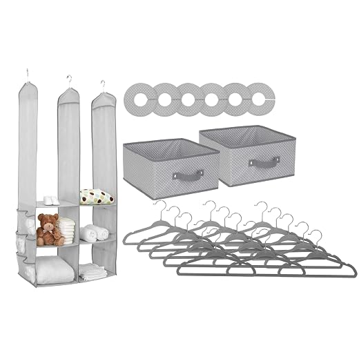 Delta Children Nursery Closet Organizer, Dove Grey, 24 Count