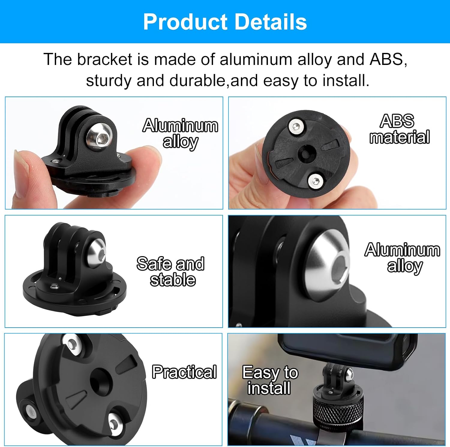 Uchwyt na kamerę rowerową VOSSOT, adapter do mocowania na rowerze kompatybilny z interfejsem Edge, w zestawie klucz, uchwyt na kierownicę roweru do kamery Garmin Edge GoPro i akcesoriów rowerowych