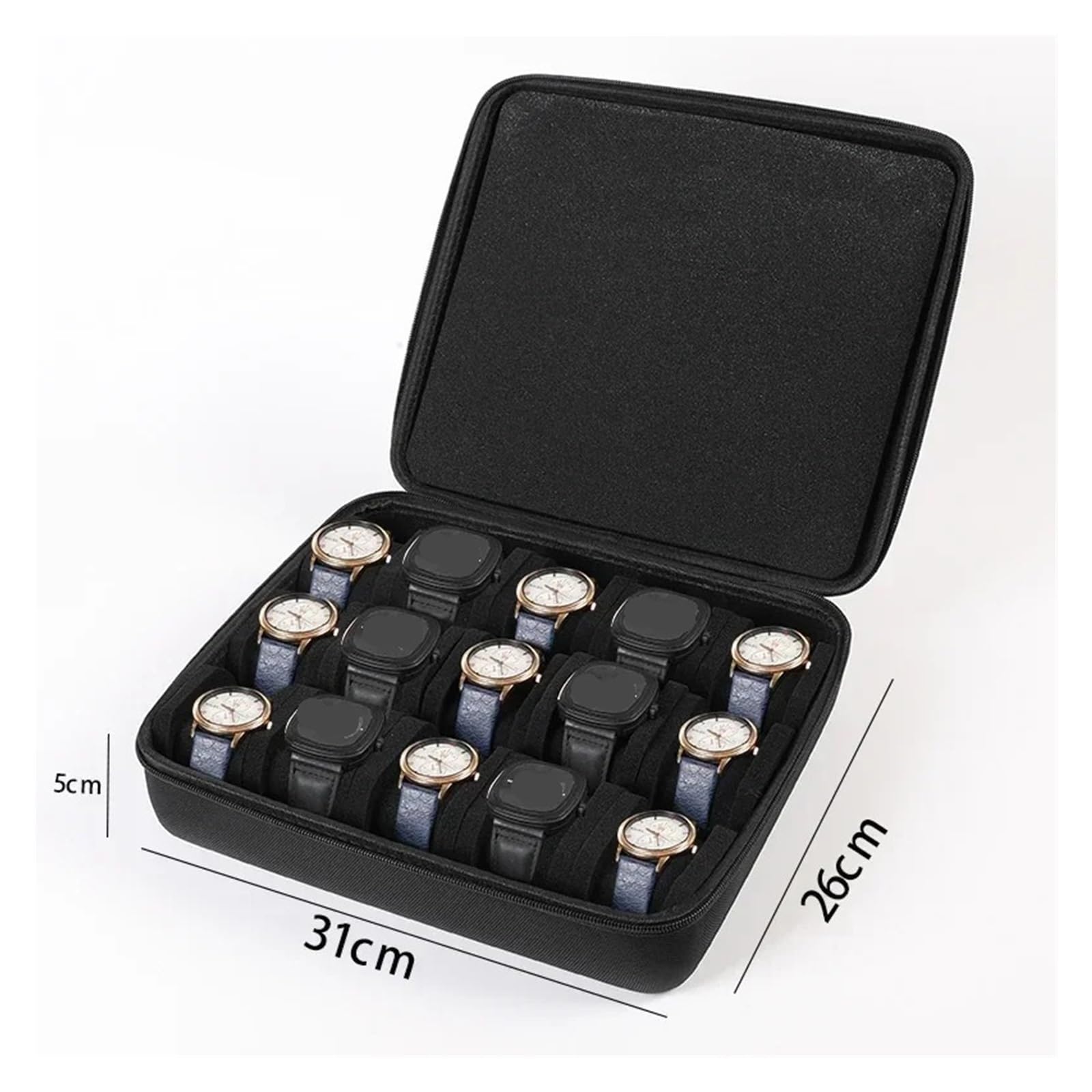 Uhrenbox-Organizer for Männer oder Frauen, Uhren-Reiseetui, tragbarer Aufbewahrungs-Uhrendisplayhalter for Armbanduhren und Smartwatches zur Aufbewahrung von Uhren(Color 7)