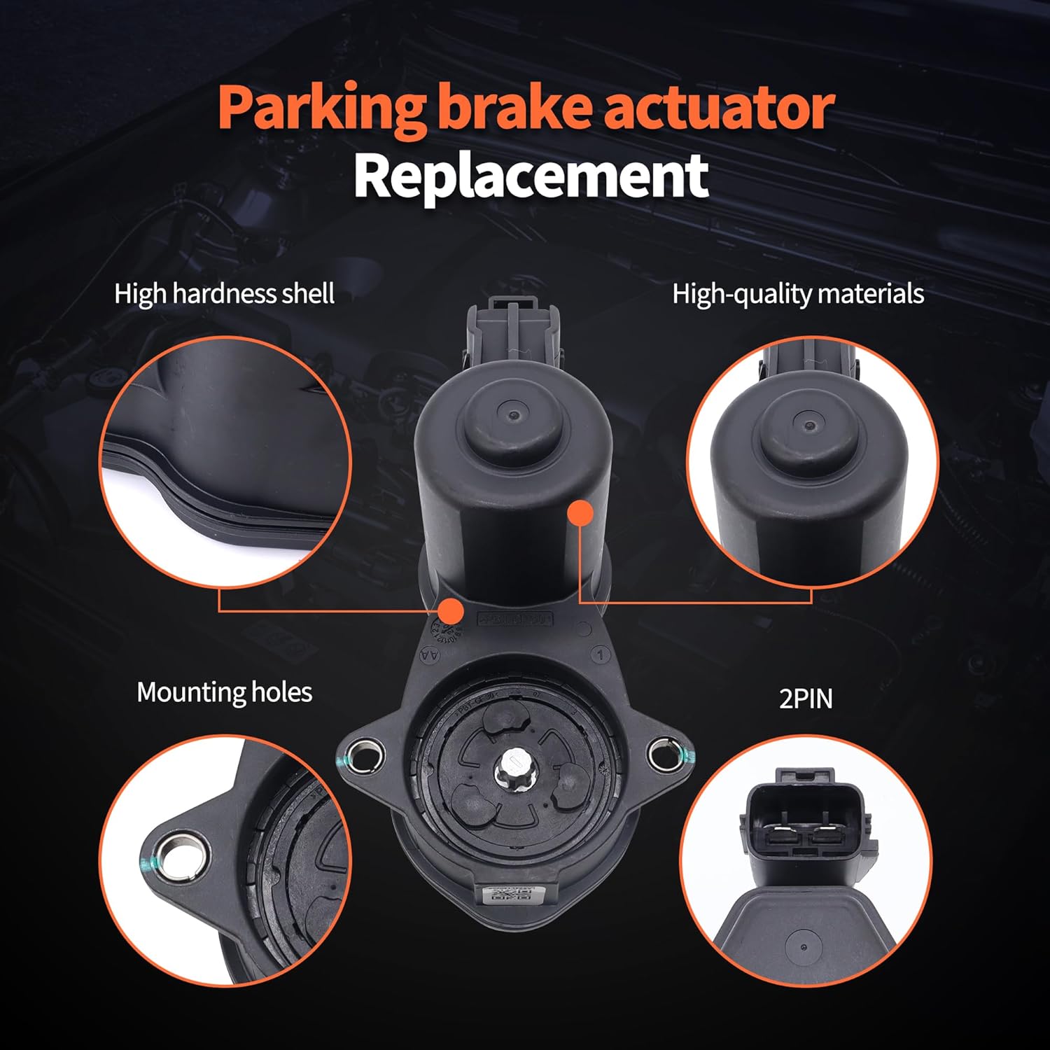 HiSport Rear Parking Brake Actuator - Compatible with Ford F-150 2015-2023 Replaces FL3Z2B712A JL3Z2B712A