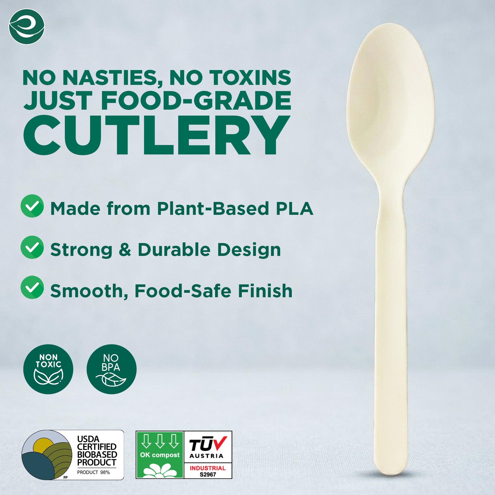 Eco-Friendly PLA Spoons - 24 Pack -4