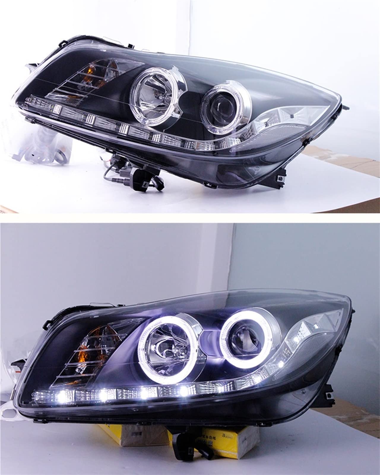 Frontscheinwerfer, kompatibel mit Buick Regal, Baujahr 2009-2013, kompatibel mit GS mit Bi Xenon, 8000 K, Weiß, Blau, 35 W